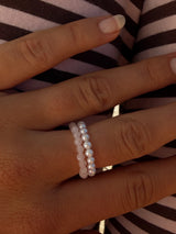 ROSAMORE RING-SET – Rosenquarz & Süßwasserperlen