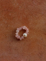 ROSAMORE RING – Rosenquarz-Ring mit Süßwasserperle